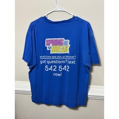 Vintage 2009 MTVU Spring Break Promo T-Shirt Blue Graphic Tee Adult XL