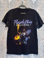 Prince Purple Rain Band Graphic T-Shirt Black Short Sleeve Crew Neck Size L