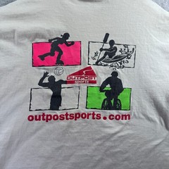Outpost Sports Men’s T-Shirt XL Beige Retro Logo Short Sleeve Crew Neck Rare