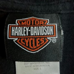 Harley Davidson T Shirt Mens Sz Large Black Rommel Smyrna DE Bike Jet Eagles USA