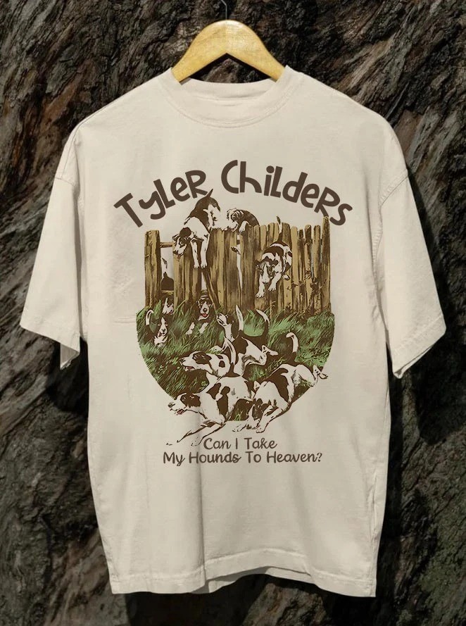 Tyler Childers Can I Take My Hounds To Heaven Beige T-Shirt BT1707