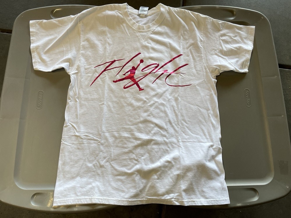 Air Jordan Flight T-shirt Used Large Red Foil Vintage