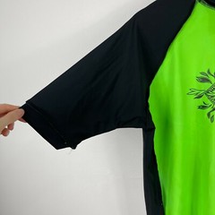 VINTAGE Waves Australia Swim Shirt Mens Size XL Green Black Short Sleeve 5919