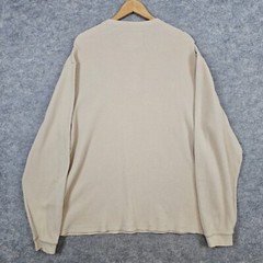 Izod Jeans Rockwashed Men’s Thermal Henley Size XXL Tan Shirt Waffle Knit SPOTS