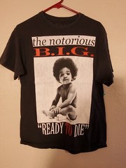 Notorious BIG – “Ready To Die” – black w/red t shirt perfect fade sz M