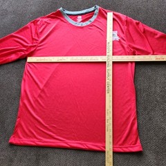 Ecko Unltd T Shirt Mens XL Red Long Sleeve 100% Polyester Jersey Fabric