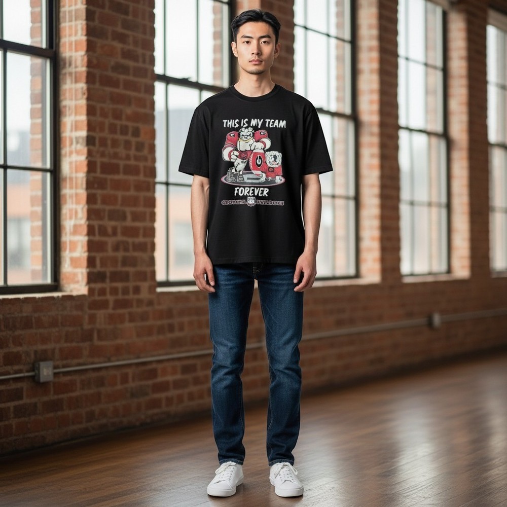 Delta Pro Weight Georgia Bulldogs Mens XL Black Graphic T-Shirt UGA Team Forever