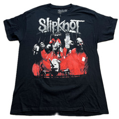 Slipknot Self-Titled Album Cover Art Heavy Metal Band Tee Large Barcode On Back