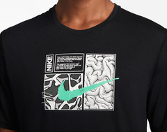Nike Men’s Dri-FIT Miler DYE Black Short Sleeve Graphic Running Tee DQ6508-010 M