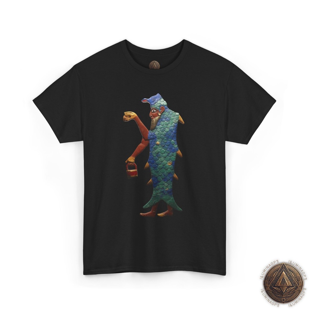Anunnaki T-Shirt, Fish Apkallu Oannes Ancient Aliens Mesopotamian Sage Tee