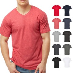 Tultex #207 Poly-Rich Cotton/Polyester V-Neck T-Shirt Plain Basic Tee