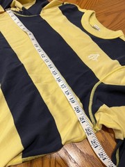 VTG Y2K Abercrombie Fitch Crew Shirt Men XXL Yellow Navy Rugby Striped Preppy