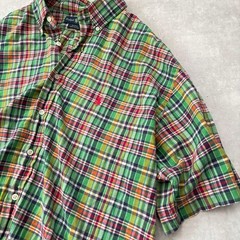 Ralph Lauren Blake Madras Check Short Sleeve Shirt XL Red Pony Made in India Fo