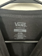 VANS Off the Wall Black Long Sleeve T-Shirt Size L, 100% Cotton