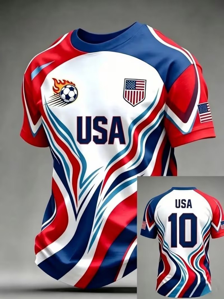 USA WORLD CUP Short Sleeve T-Shirt. Plus 6″ Decal. See Pics