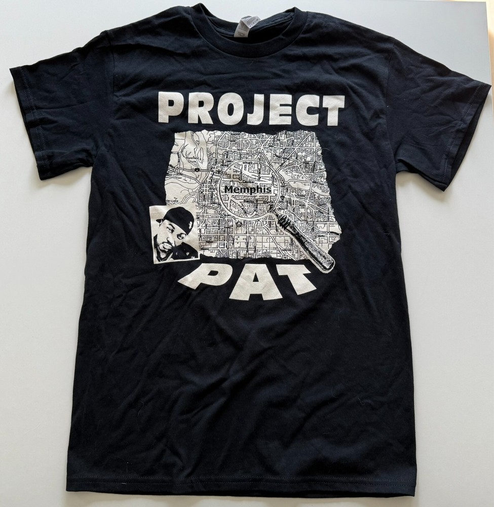 Official Project Pat Black Shirt Rap Tee Three Six Mafia Memphis Juicy J MEDIUM