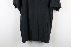 Vintage 90s Hanes Mens Size XL Distressed Blank Pocket T-Shirt Black Cotton