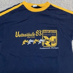 VTG 80s Champion Tag Frankenmuth Volkslauffe Navy Yellow Raglan T-Shirt Adult L