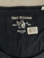 True Religion Shirt Women’s XL Black Sleeveless Round Neck All Over Logo Print