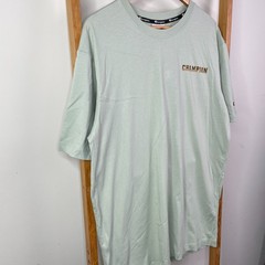 Champion Shirt Mens Large Green Chest Logo Graphic Tee Sportswear Short Sleeve