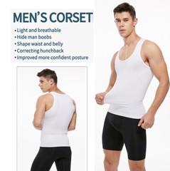 Men Compression Shirts Slimming Body Shaper Vest Tank Tops Abdomen Gynecomastia