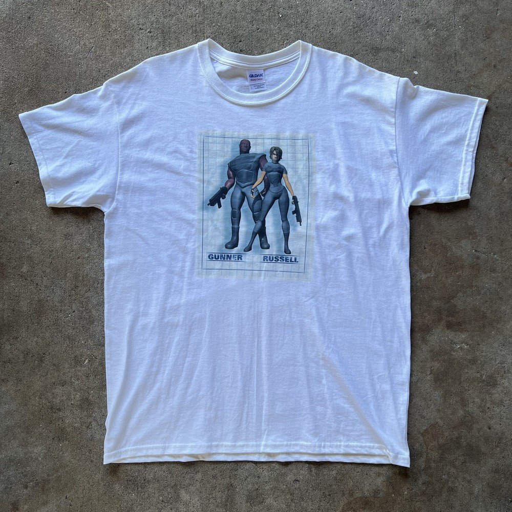 VTG Video Game Shirt Gunner Russell CGI Indie Games Y2K 2000s Men’s Large