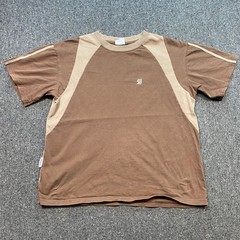 Godmother TShirt Sz L Mens Brown Skater Y2K Raglan Panel Streetwear Logo Tee