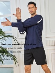 5 Pack Mens Long Sleeve Quick Dry Active Athletic T Shirt Running Gym Workout…