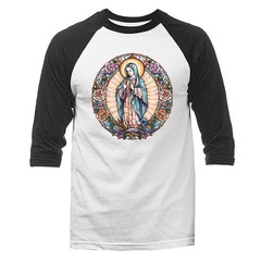 Our Lady Virgin Of Guadalupe Virgin Maria Catholic Religious 3/4 Sleeve Raglan