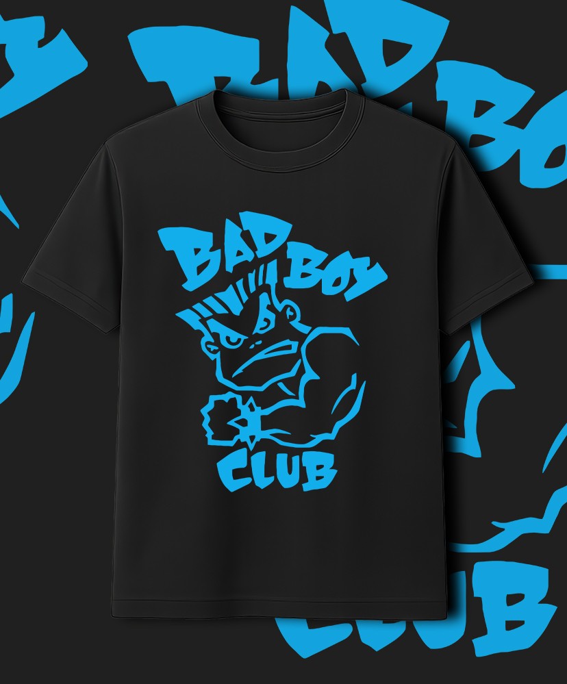 Bad Boy Club Retro Main BLUE Logo Retro Shirt Fast Ship!