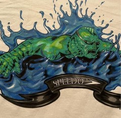 Men’s Vintage 1997 Speedo Graphic Monster Swimming Shirt Size L NWT