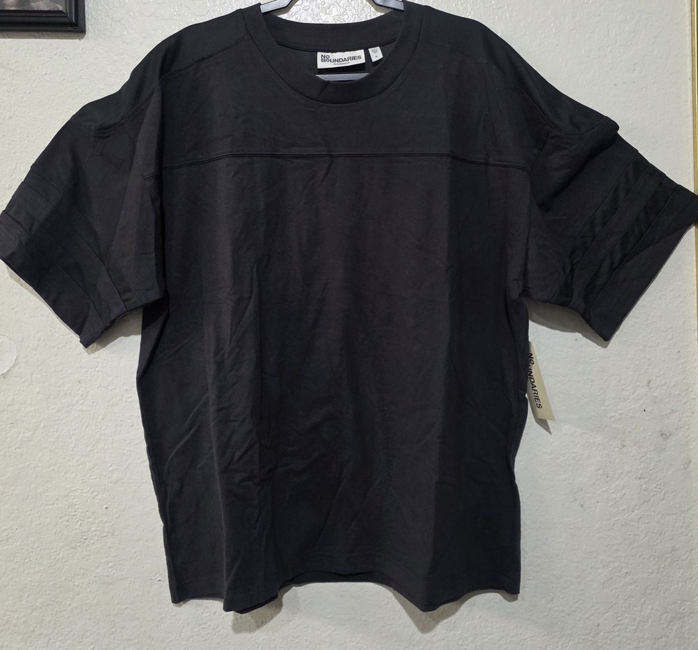 No Boundaries Men’s Gray Oversized Fit Crew Neck Short Sleeve Tee Mesh Cotton XL