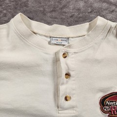 Y2K Wrangler Shirt Mens Large Henley Anvil 2003 45th NFR Rodeo Las Vegas Vintage