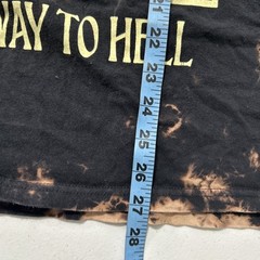 AC DC T Shirt Men Large Black Rock Highway To Hell Tie Dye Bleach Wash