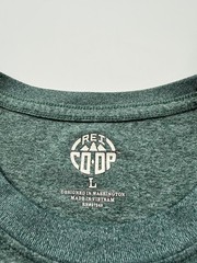 REI Shirt Mens Large Green Solid Tagless Tee Crewneck Hiking Outdoor Co-op