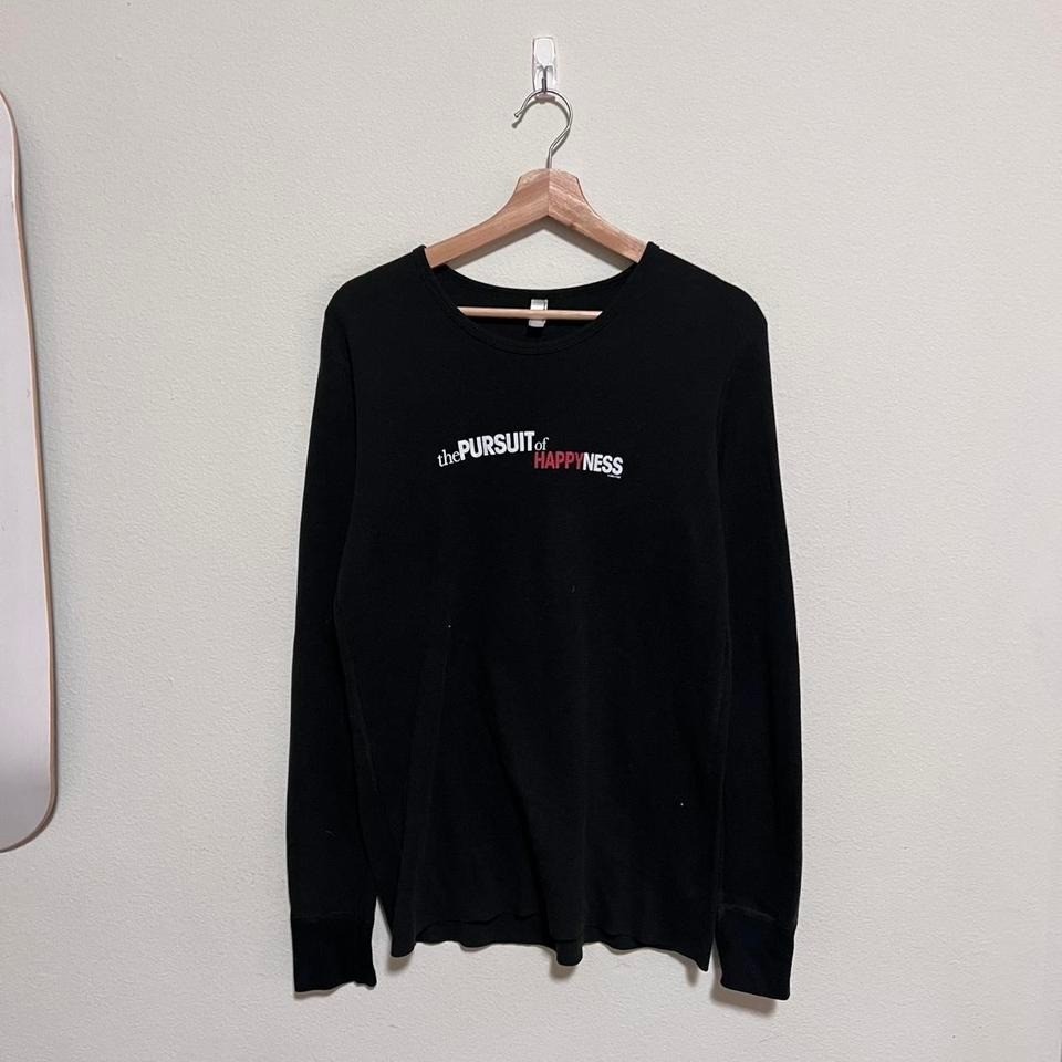 Vintage Pursuit Of Happyness Movie Promo Y2K Long Sleeve Thermal T Shirt Size L