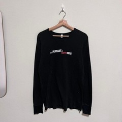 Vintage Pursuit Of Happyness Movie Promo Y2K Long Sleeve Thermal T Shirt Size L