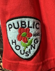 AKOO Red Graphic T-Shirt Peace Brotha Public Housing Patch Mens Size 4XL