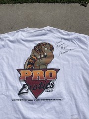 Vintage No Fear x Pro Exotics Tee — Signed by Chad Zuber #91 Steelers — XXL