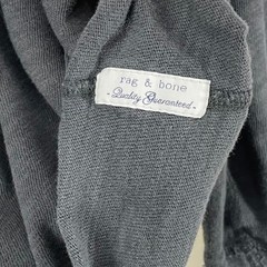 Rag & Bone Size Large Henley Shirt Gray Long Sleeve Cotton Slub Raglan Mens
