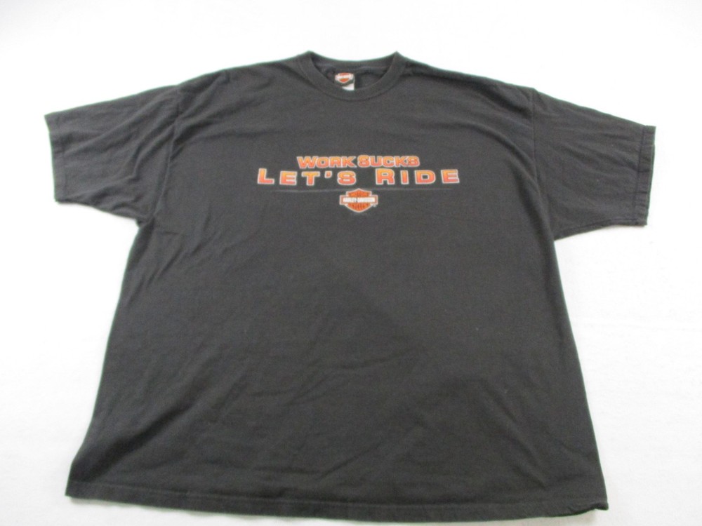 Harley-Davidson Shirt Mens 4XL Black Work Sucks Let’s Ride Graphic Scranton PA
