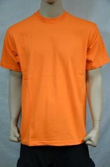 1 NEW PRO5 SUPER HEAVY WEIGHT T-SHIRT ORANGE TEE PLAIN BLANK COTTON S-7XL