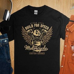 Vintage Motorcycle Engine T-Shirt, Custom Speed Shop Tee, Retro Biker Graphic Sh