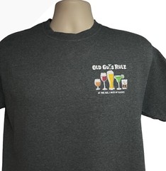 Old Guys Rule Heather Blue Double Graphic Novelty T-Shirt Medium Stretch Relax