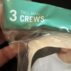 3pk White Tall Man Sz LT Inch Crew T-Shirts Fruit Of The Loom New *Seconds