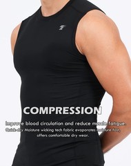 5 Pack Men’s Athletic Compression Shirts Sleeveless Workout Tank Top Sports B…