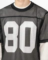 STUSSY MEN’S TEAM NUMBER 80 MESH JERSEY BLACK COLOR SIZE MEDIUM NWT