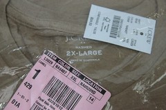 J Crew Mens Washed NO Pocket Jersey T Shirt Size XXL 2XL Camel Brown MSRP 24.50