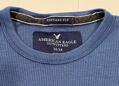 American Eagle Outfitters Vintage Fit Men’s Thermal Knit Shirt Medium Blue L/S