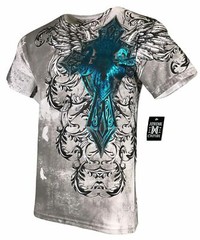 Xtreme Couture by Affliction Men’s T-Shirt BASTILE MASS White Biker S-5XL